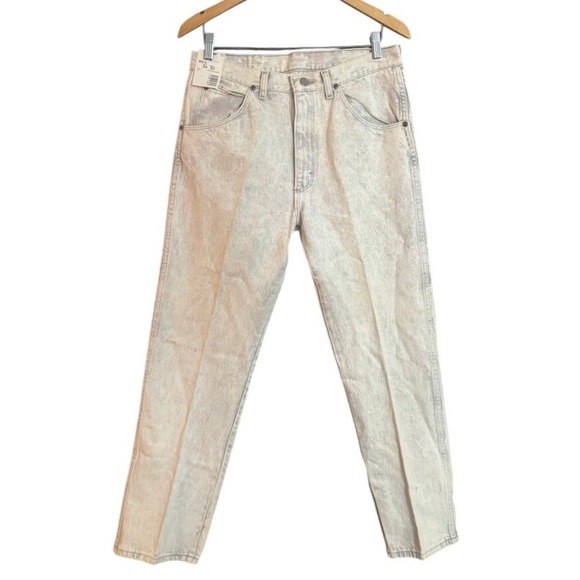 NWT Vintage Wrangler Mens Regular Fit Jeans 34x30 Acid Wash Made in USA READ